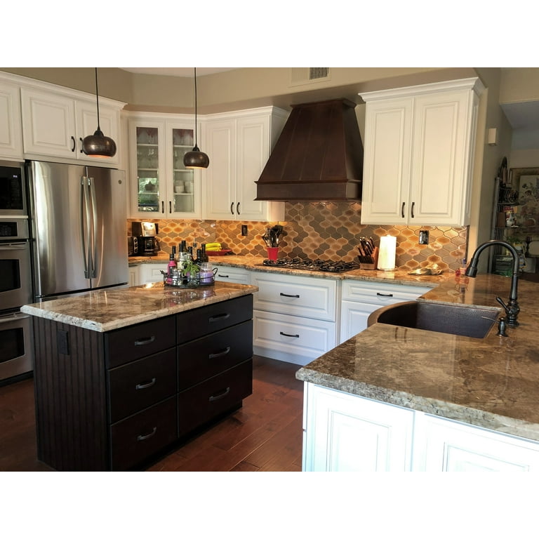 38 Inch 1250 CFM Hammered Copper Wall Mounted Euro Range Hood with Slim  Baffle Filters - Walmart.com