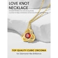 thumbnail image 4 of KeyStyle Love Knot Pendant Necklace for Women with Cubic Zirconia 14K Gold Plated Birthstone Necklace Mother's Day Birthday Gifts for Women, 4 of 10
