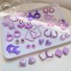 thumbnail image 1 of pares de pendientes azules de flor de primavera con aguja de plata 925, pendientes geométricos pequeños y frescos, pendientes versátiles, 1 of 5