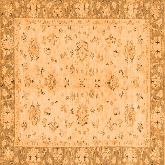 Ahgly Company Indoor Square Abstract Orange Modern Area Rugs, 5' Square