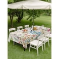 thumbnail image 4 of Outdoor Tablecloth with Umbrella Hole for Patio/Picnic/Party/Camping, Colorful Floral Waterproof Table Cloth Rectangle Table Cover Washable, Farmhouse Vintage Dragonfly Butterfly Flower (60"x 102"), 4 of 8