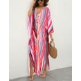 thumbnail image 2 of Alsol Lamesa Women's Summer Swimsuit Cover Ups Zebra Stripes Beach Dresses Bikini Bathing Suit Cover Up Plus Size Kimono Kaftan Dress, 2 of 7