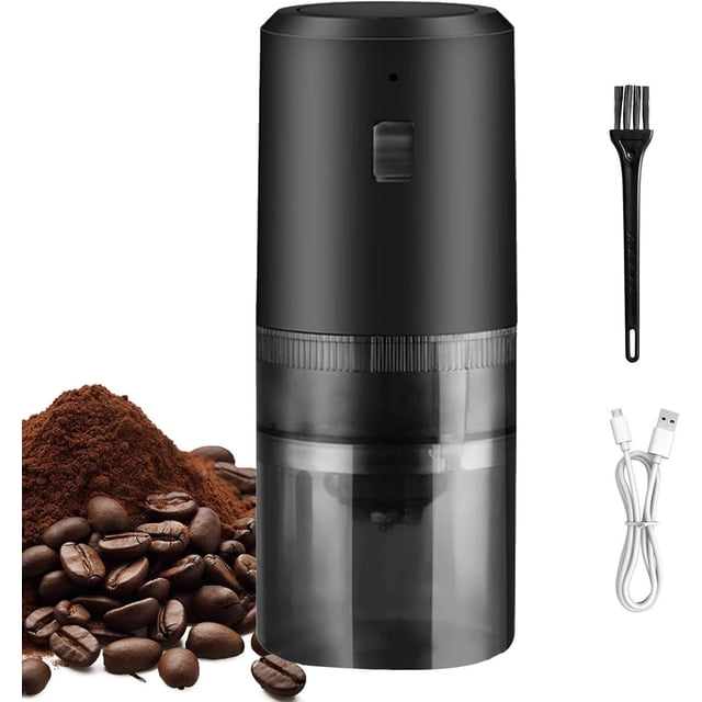 Coffee Maker - Coffee Grinder - Portable Coffee Machine - Coffee Maker with Grinding Function - Lightweight and Simple - Black