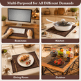 Coffee Color Rectangle Coffee Color Set of 8 Fabric Border Rectangular Table Place Mats ...