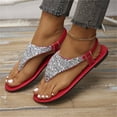 thumbnail image 2 of NOKIO Ladies Soft Sole Sandals Flat Sandals Casual Glitter Sequin Sandals Clip Toe Sequin Sandals Breathable&nbsp;Shoes for Women, 2 of 8