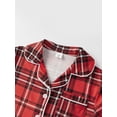 thumbnail image 4 of Family Matching Christmas Pajamas Plaid Long Sleeve Tops and Pants Sleepwear Set, 4 of 10
