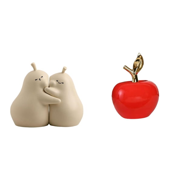Soporte Para Libros De Pera Abrazable, Sujetalibros De Cerámica, Artesanía Fina, Adorno De Estantería, Estatua, Adorno, Obra De Arte De Simulación, Decoración Del Hogar, Figura De