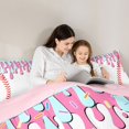 thumbnail image 4 of Castle Fairy Baseball Ice Cream Queen Comforter Set 3 Pieces, Sport Theme Comforter Sets Queen, Pink Blue White,Pink Reversible,1 Comforter and 2 Pillowcases, 4 of 6