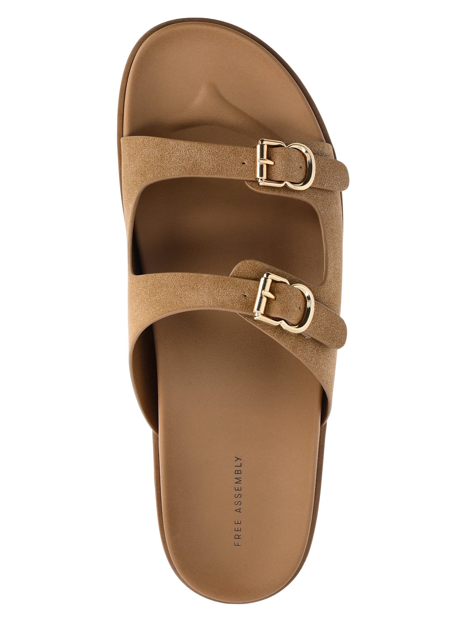 Free Assembly Women's Double Strap Footbed Slide Sandals