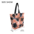 thumbnail image 4 of Open Top Canvas Tote Bag with Zipper Reusable Shopping Bag 13.5x15" Roomy Carryall Coral and Black Tie-dye Pattern, 4 of 9