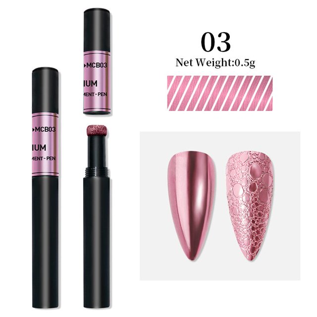 BORN PRETTY Mirror Nail Glitter Powder Silver Pink Nail Glitter Air Cushion Magic Pen Chrome Effect Metallic Color Decoration Gong Bohan LED