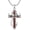 2-01-Wooden, variant on Cross Necklace for Men - 925 Sterling Silver Cross Deer Antler Fish Hook Pendant - Hunting Jewelry Gifts 22+2