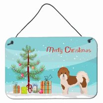 Carolines Treasures CK3853DS812 Mal-Shi Christmas Tree Wall or Door Hanging Prints 8x12 multicolor