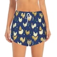 thumbnail image 4 of Lsque Funny Chicken Printed Women's Running Shorts with Liner Pockets,Elastic Quick Dry Workout Athletic Gym Yoga Shorts,Womens High Waist Shorts-XX-Large, 4 of 9