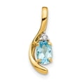 thumbnail image 1 of Pendentif en Or Jaune 14K Diamant & Topaze Bleue, 1 of 2