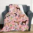 thumbnail image 4 of Horse Blanket Gifts for Girls Women Cute Horses Flowers Flannel Fleece Throw Blanket Soft Warm Fuzzy Pink Blanket for Horse Lovers Decor Bed Couch Living Room for Kids 50"x40", 4 of 4