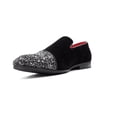 thumbnail image 4 of Men's Black and Silver Suede Wedding Party Loafers By Roma Rio 5642, 4 of 6