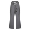 thumbnail image 3 of WILLBEST Fall Clothes Women Summer D Fashion Pants for Women Drawstring Elastic High Waist Linen Pant Straight Wide Leg Cropped Trouser Softstream Pants, 3 of 4