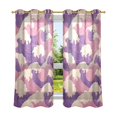 thumbnail image 6 of Yayeee Window Curtains Light Filtering 63"x42" Grommet Panel Pair Home Living Room Decor, Purple Wave Pattern, 6 of 7