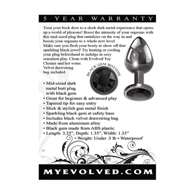 Evolved Gem Black Anal Plug Medium - Walmart.com