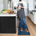 thumbnail image 4 of XUEHUAPIAOPIAO Boho Dark Blue Kitchen Mat Set, Non-Slip 17" x 47" + 17" x 30" (2 Count), 4 of 6