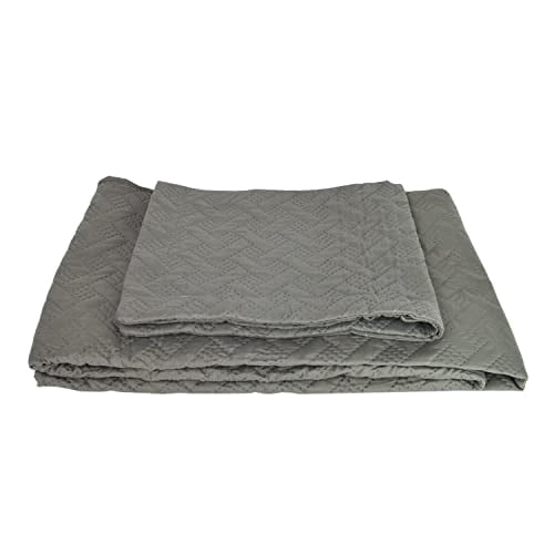 Reversible Quilt Bedspreads Coverlets Quilts Ultra Soft Lightweight Bedding Set, Grey, 2 Piece Twin