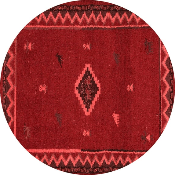 Ahgly Company Machine Washable Indoor Round Southwestern Red Country Area Rugs, 6' Round