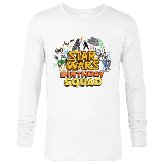 Star Wars Classic Movie Characters Retro Toon Birthday Squad - Long Sleeve T-Shirt for Men - Customized-White