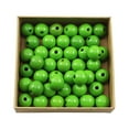 thumbnail image 1 of VONKY Lot de 100 Perles Intercalaires en Bois Pendentifs Légers Ensemble de Perles Rondes Vert 1Ensemble, 1 of 6