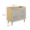 thumbnail image 2 of Vanity Cabinet (Sink not included), Brown Oak, Metal, Mid Century Hotel Bedroom Bathroom, Modern Contemporary HB36540, 2 of 9