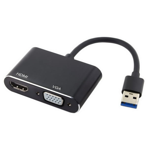 axGear Câble adaptateur USB 3.0 / 2.0 vers HDMI / VGA HDTV Convertisseur de carte  graphique externe 