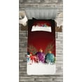thumbnail image 3 of Ambesonne Christmas Quilted Bedspread Set 2 Pcs, Snowman with Hat, Twin Size, Multicolor, 3 of 3
