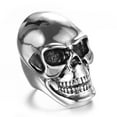 thumbnail image 5 of Men's Skull Ring Trendy Geometric Alloy Ring Fashionable Design Unique Statement Ring for Him Silver Gold Black Gift for Men Cool Jewelry, 5 of 5