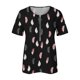 thumbnail image 4 of Blusa informal elegante de manga corta con cremallera y cuello redondo para mujer OAVQHLG3B Store lin121212, 4 of 5