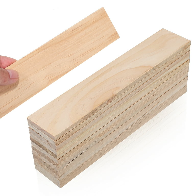 6 Pack Unfinished Wood Planks for Crafts, Painting, Wood Burning, Wooden Rectangle Boards (10.6 x 7 in)