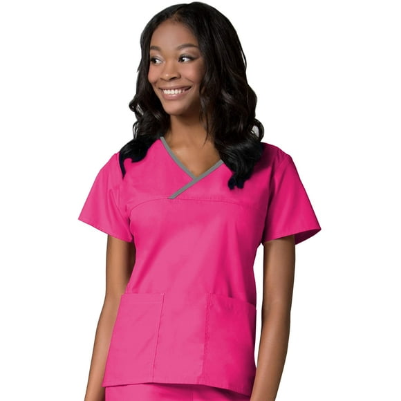 Maevn Haut de Blouse Médicale Contrasté pour Femmes