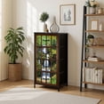 thumbnail image 7 of Farmhouse Dresser for Bedroom with 4 Storage Drawers Natural Waterfall Green Forest Garden Scenery Home Decor Waterfalls Dressers Chest of Drawers Steel Framed Fabric Closet Organizers for Entryway, 7 of 7