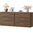 thumbnail image 4 of SICOTAS 31.3" W 3-Drawer Nightstand Set of 2 with Oversized Large Storage , Modern Night Stands Bedside Table with Adjustable Feet & Gold Handles for Bedroom Living Room Entryway, Walnut, 4 of 10