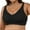 C-Black2, variant on Women's Thin Seamless Vest Soft Support Large Chest Small Half Fixed Cup Breathable Bra Solid Color Soft Brassiere
