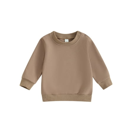 

BABAMOON Infant Toddler Baby Boy Sweatshirt Long Sleeve Solid Color Pullover Tops Clothes