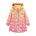 thumbnail image 2 of Girls' Outerwear Jackets Toddler Kids Girls Spring Fall Colorful Gradient Tie Dye Print Hooded Jacket Thicken Windproof Zipper Warm Outwear Toddler Coat Pink 3 Years-4 Years, 2 of 6