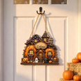thumbnail image 4 of Lilixerw Halloween Pumpkin Cottage Decoration, Spooky Cabin Welcome Plaque with Ghost and Black Cat Accent, for Porch, Entryway and Wall Display, 7.87x6.85 inch, 4 of 6
