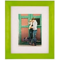 Green glazed metal frame with white mat by Dennis Daniels - 5x7