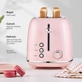 thumbnail image 3 of 2 Slice Toaster Retro Stainless Steel with Bagel, Cancel, and Defrost Functions, 6 Bread Shade Settings, Extra Wide Slots and Removable Crumb Tray, Cream, 3 of 10