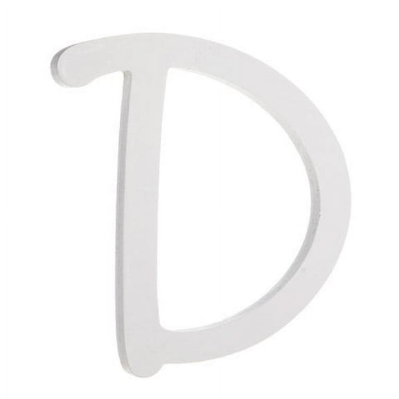 9 inch White Wood Letter D: Brush Font