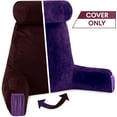 thumbnail image 3 of Husband Pillow Medium Cover Aspen Edition Mauve Purple, Reversible Microfiber to Microsuede, Side & Back Pockets - Handle for Easy Transport - Super Cozy Bed Rest Pillow Cover With Arms - Easy Care, 3 of 7