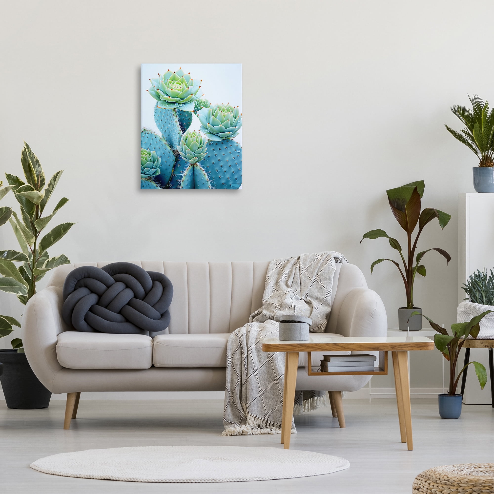 Stupell Industries Cactus with Succulent Blooms Botanical & Floral Painting Gallery Wrapped Canvas Art Print Wall Art, 24 x 30