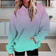 thumbnail image 2 of WZXFASHION Chandail à Capuche Surdimensionné pour Femmes Manches Longues Décontractées Poches Mode Chandail Dégradé Imprimé 50 % de Réduction Liquidation Chandail Col Roulé, 2 of 5