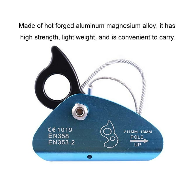 2pcs Outdoor Tool Rope Grabber Rock Climbing Clamp Fall Spring Tensioned Protection Rescues Ropes Grab with Spring Tensioned Pin 11-13mm