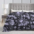 thumbnail image 4 of DouZhe Ultra-Soft Micro Fleece Lightweight Flannel Bed Blanket, Vintage Skulls Exotic Flowers Print Cozy Warm Throw Blankets, 60"x50", 4 of 7